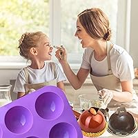 Vista 29 de Hot Chocolate Bomb Silicone Mold 2.5 Inch Sphere - Large Round Semi Sphere for Hot Cocoa Bombs, Ball and Half Dome (3Pcs Blue)