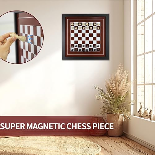 Miniatura 5 de Juegos de mesa montados en la pared, juego de damas clásicos, estrategia y juegos divertidos, decoración artística para el hogar, juego de mesa de