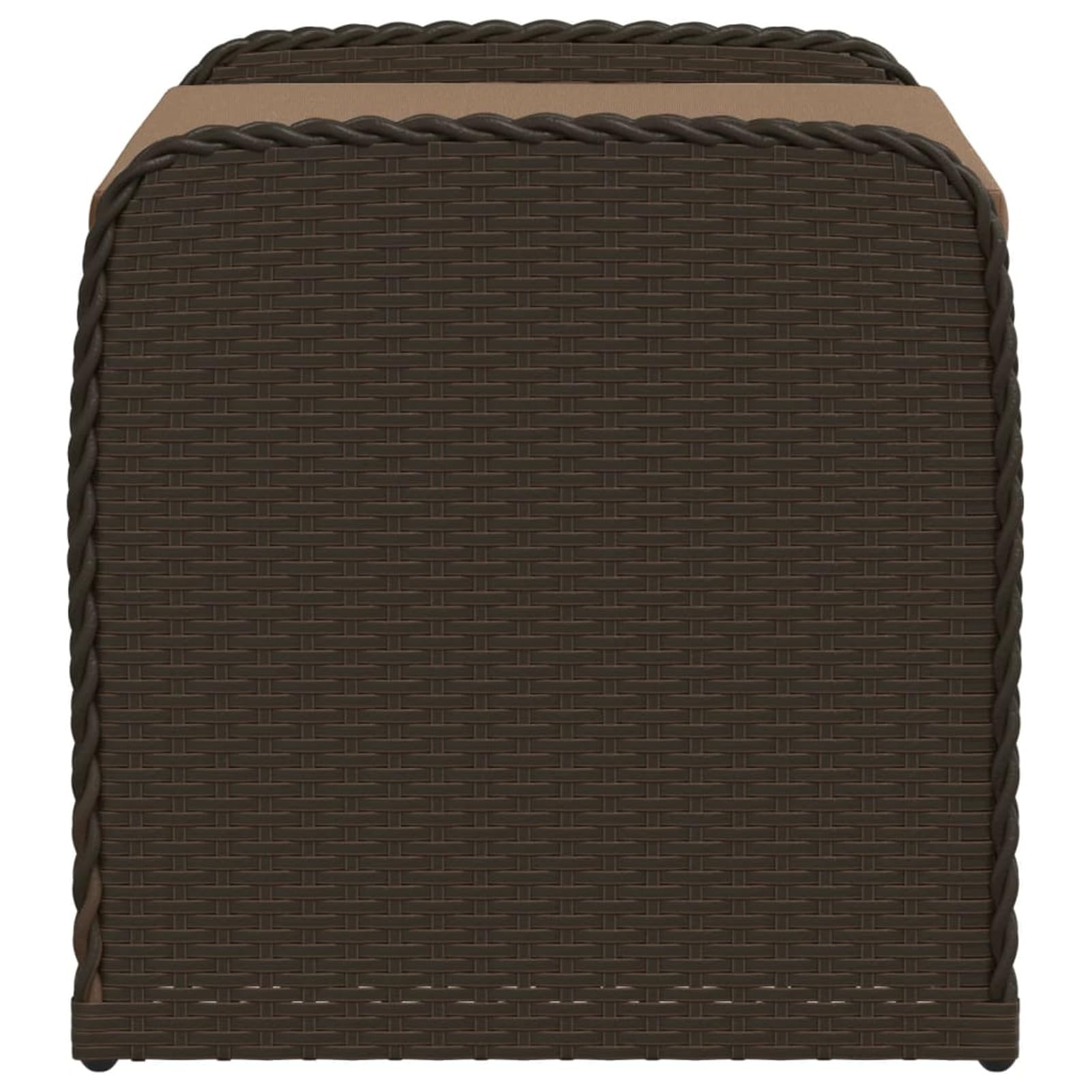Sitzbank mit Stauraum & Kissen Sitzbox Mit Stauraum Storage Chest Stauraum Bank Sitztruhe Mit Stauraum Braun 80x51x52 cm Poly Rattan
