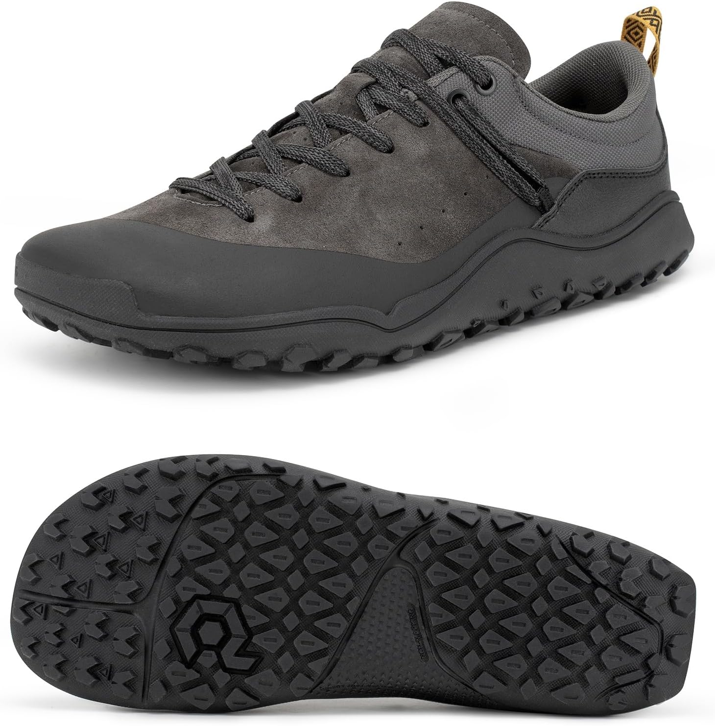 - Men's Barefoot Shoes for Trail Hiking & Gym - Zero Drop & Wide Toe Box - Anti-Wear Deep Lug Sole - Relieve Knee & Arch Pressure