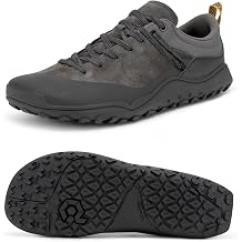Mens Barefoot Shoes for Trail Hiking & Gym - Zero Drop & Wide Toe Box - Anti-Wear Deep Lug Sole - Relieve Knee & Arch Pressure