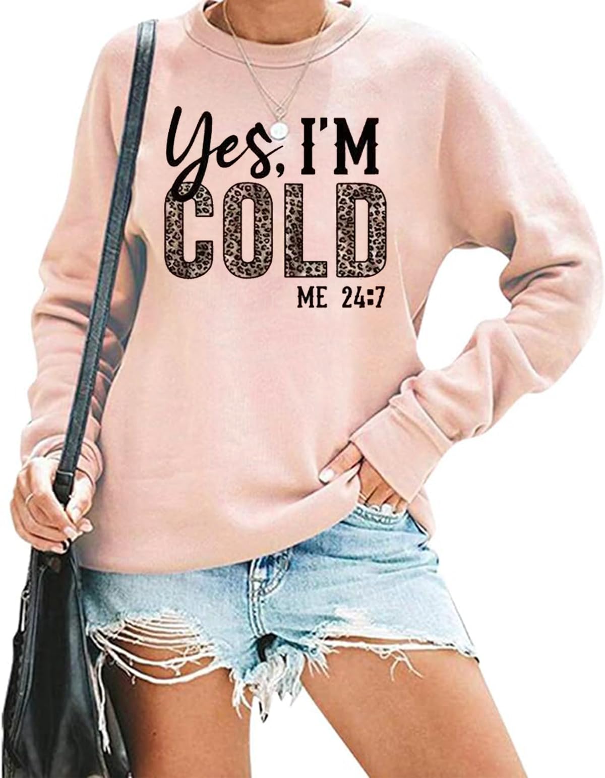 AIMITAG Leopard Letter Print Sweatshirt Women Funny Graphic Fall Long Sleeve Crewneck Pullover Casual Loose Hoodie Tops