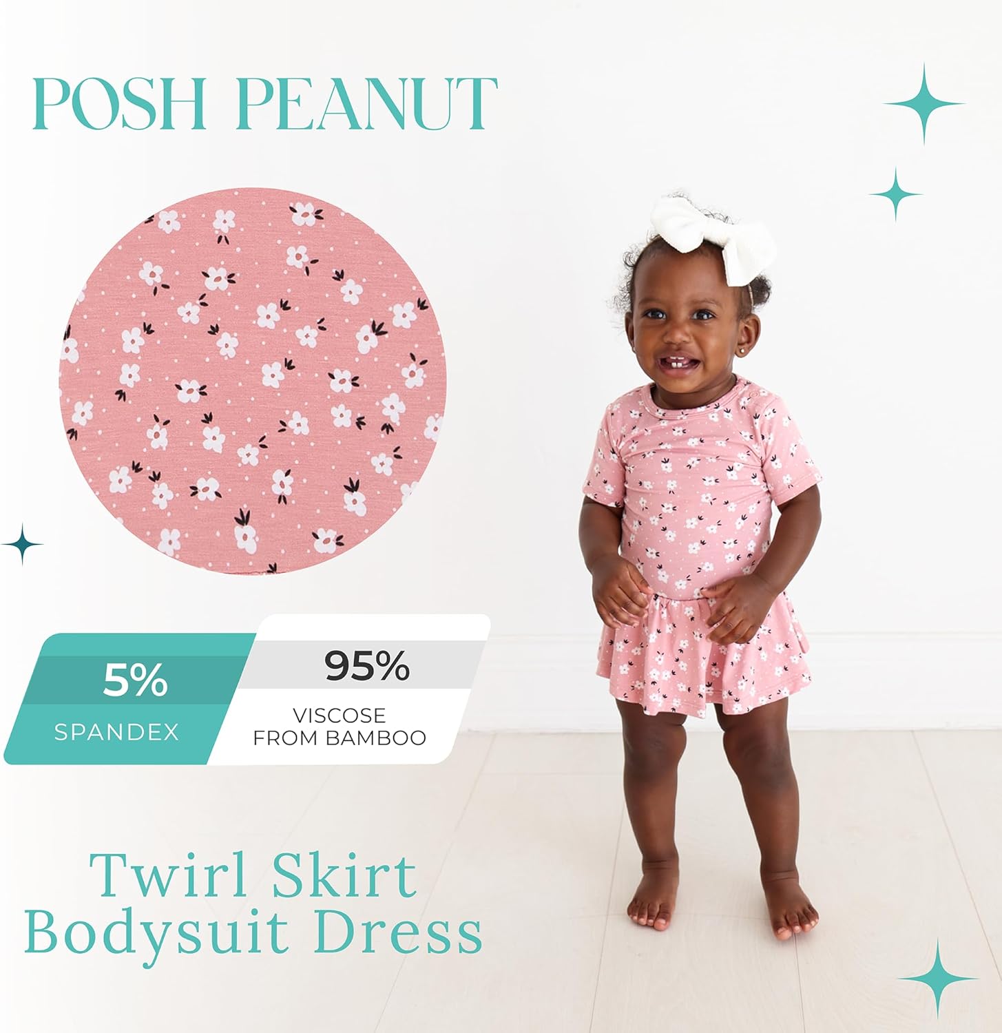 Posh Peanut Baby & Little Girls Dresses for Summer - Twirl Bodysuit Dresses for Girls Made of Soft Viscose from Bamboo - Image 2