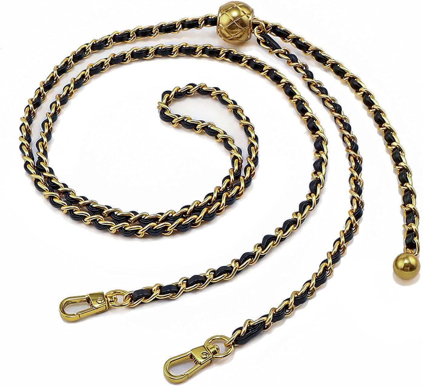BEAULEGANThin Purse Chain Strap Adjustable - Replacement for Small Shoulder Crossbody Bag, 51 Inches Long Black