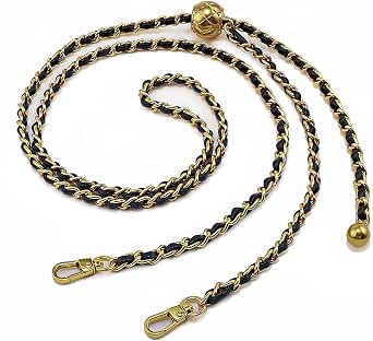 BEAULEGAN Adjustable Purse Chain Strap - 55 Inch Replacement Strap For Shoulder Or Crossbody Bags (Black/Gunmetal)