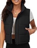 Womens Puffer Vest Sleeveless Puffy Cropped Vests Stand Collar Vest Lightweight Bubble Quilted Vests Trendy 2025