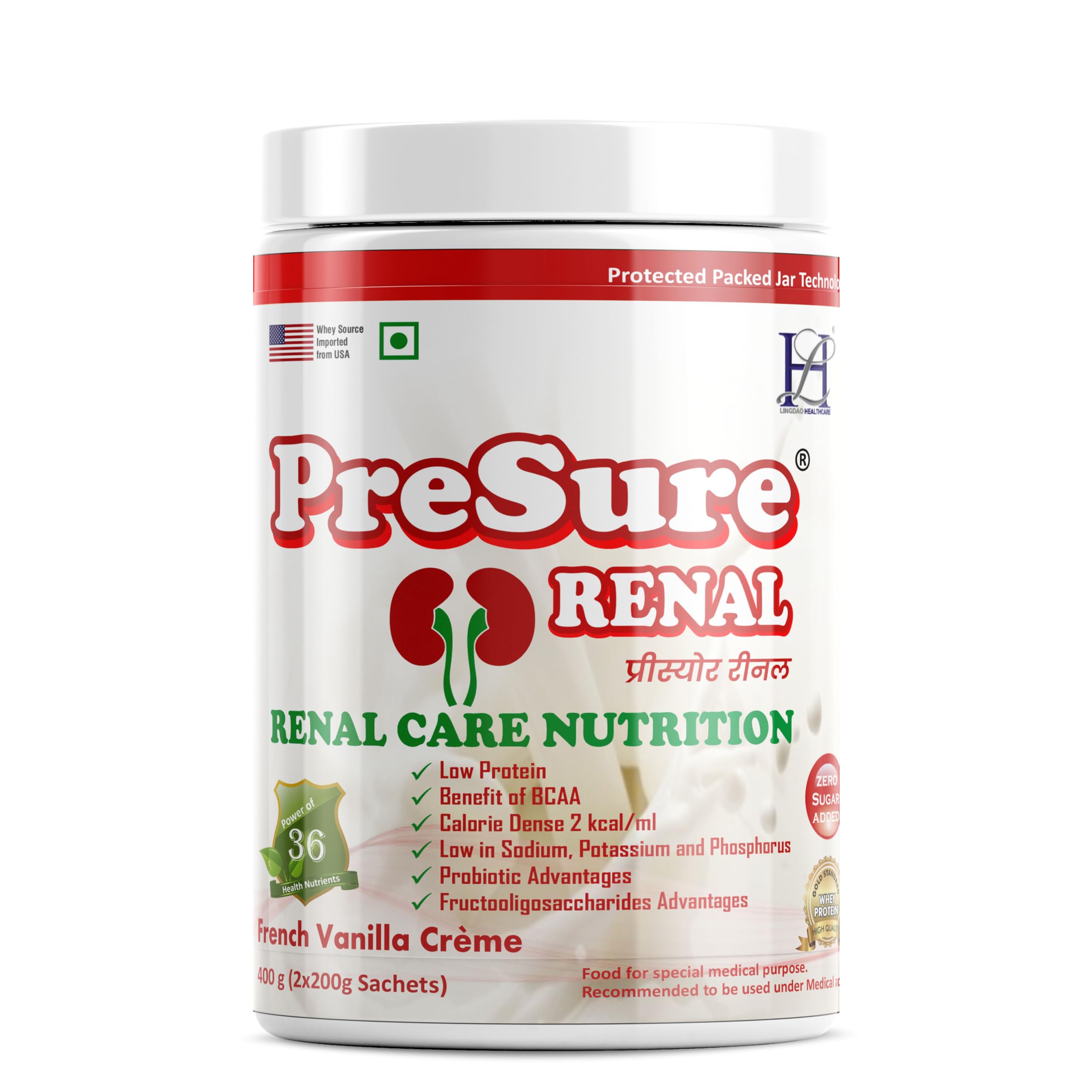 PreSure RENAL care nutrition Management of Patient with kidney disaease whey protein French Vanilla Creme Flavour 400 gm-image-21