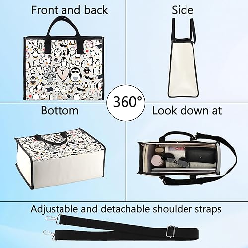 Miniatura 10 de LEVLO Pingüinos divertidos cosméticos maquillaje bolsa de regalo amante de los animales paz amor pingüinos maquillaje cremallera bolsa de pingüinos