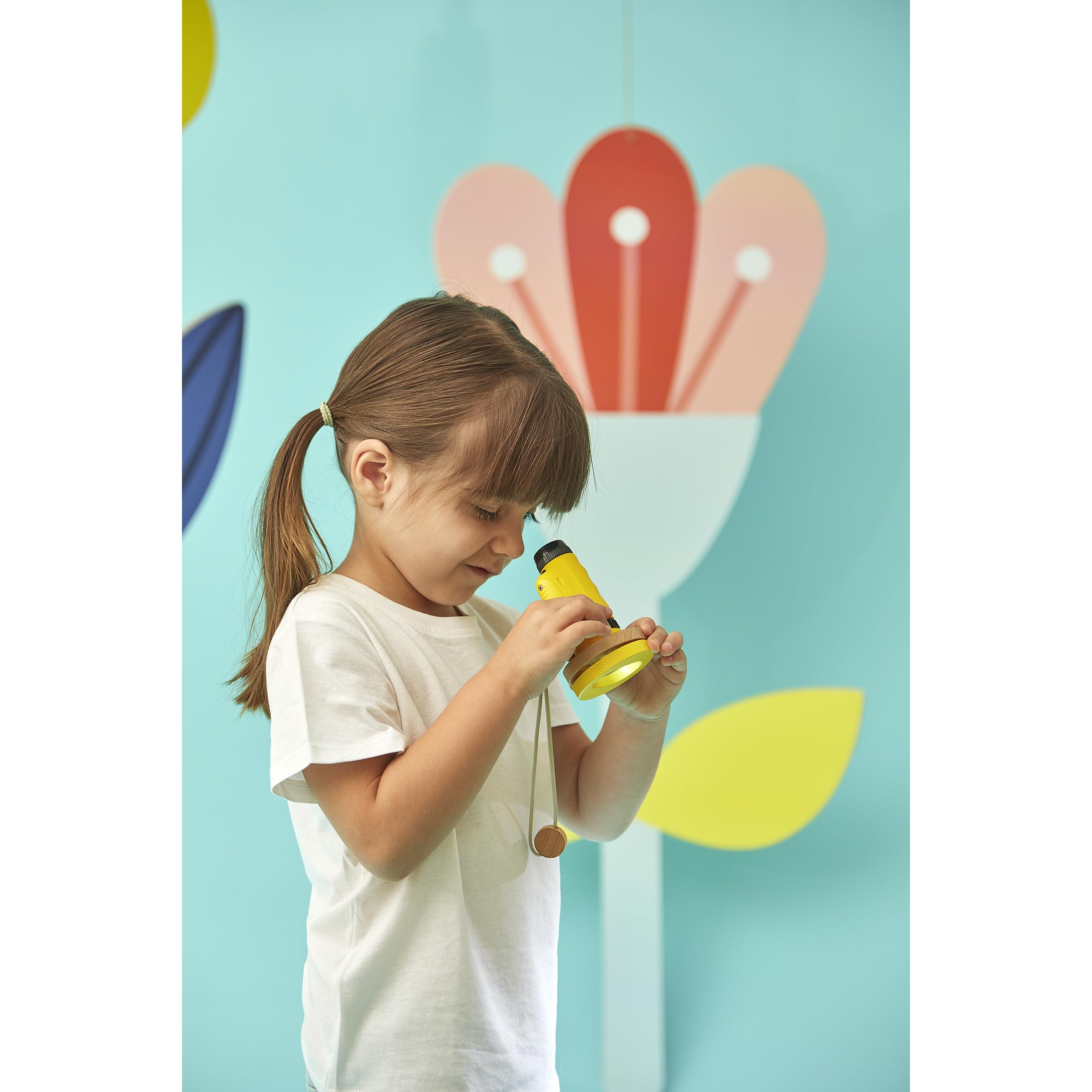 Janod - Microscope de Poche Nomade Enfant - Grossissement 50x-250x + Support en Bois - Idéal Découverte de la Nature et du Jardin Dès 3 Ans