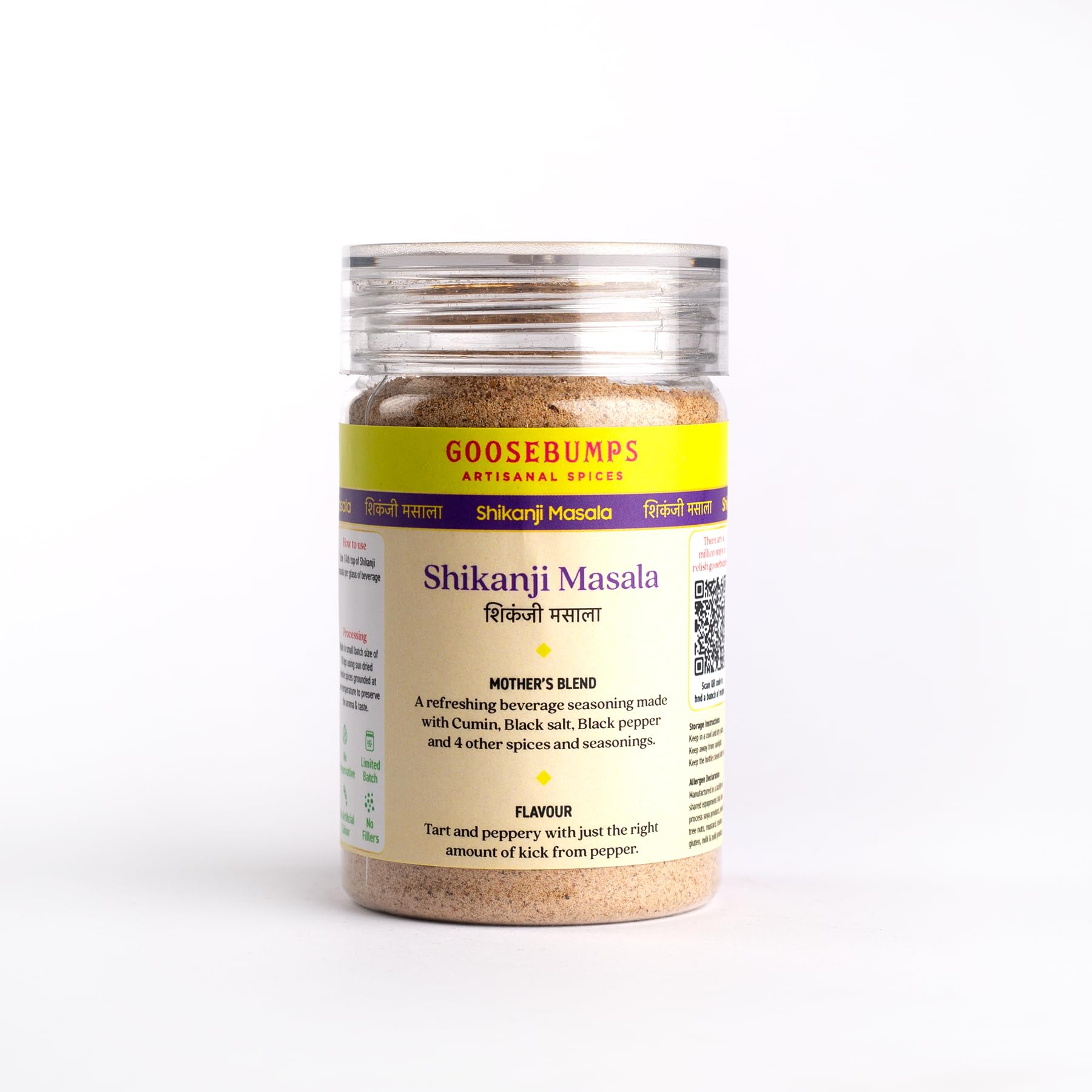 GOOSEBUMPS Shikanji Masala | Artisanal & Authentic | Refreshing Summer Drink | Vegan Spice | No Bulking Agent, artifical colours or preservatives use (200 GMS)-image-47