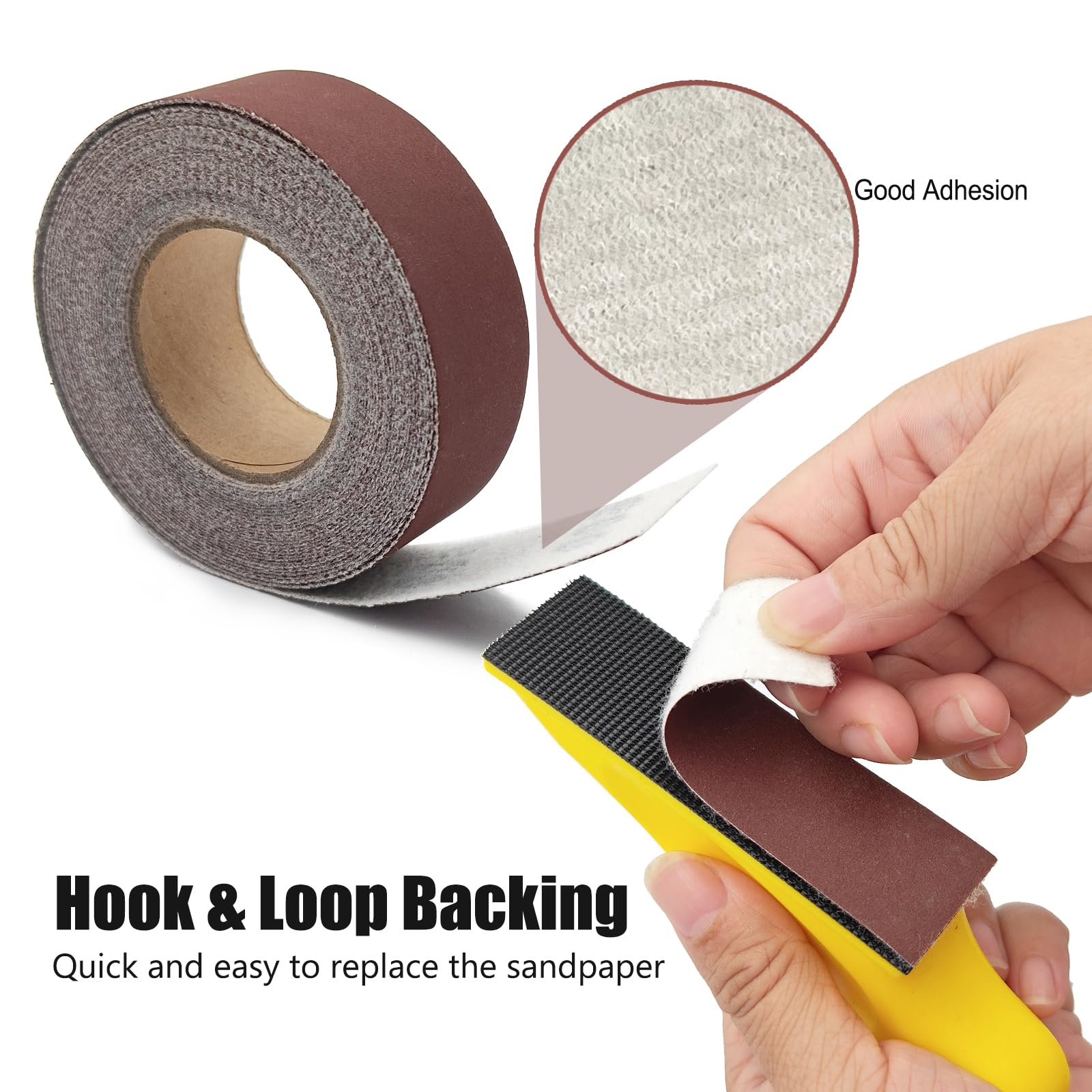 Rotoli di carta vetrata con gancio e anello, assortiti 6 Grane Rotolo di carta vetrata ogni rotolo 1 pollice x 50 piedi Hook & Loop Backing Panno Smeriglio Rotoli 80 150 240 320 400 600 Grane Carta