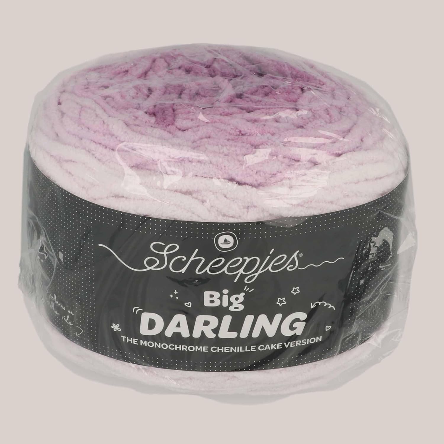 Scheepjes Big Darling Monochrome Cake Yarn, 300 g (≈435 m) – Color 435 Mantis Purple