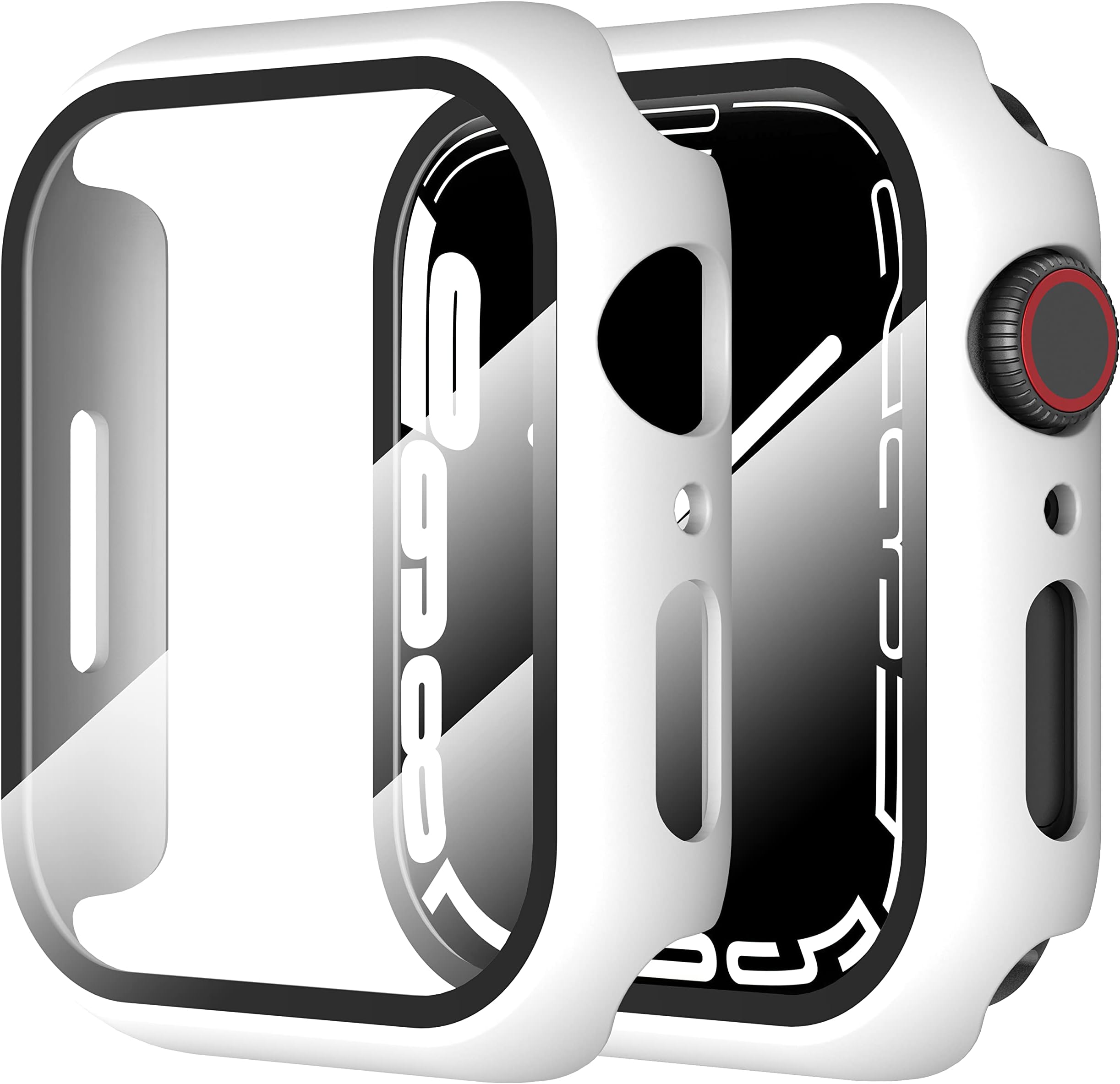 Diruite2-Pack Screen Protector Compatible with Apple Watch Series 7/6/5/4/SE Tempered Glass Case,All Around Hard Matte PC Protective for iWatch Series 7/6/5/4/SE Cover
