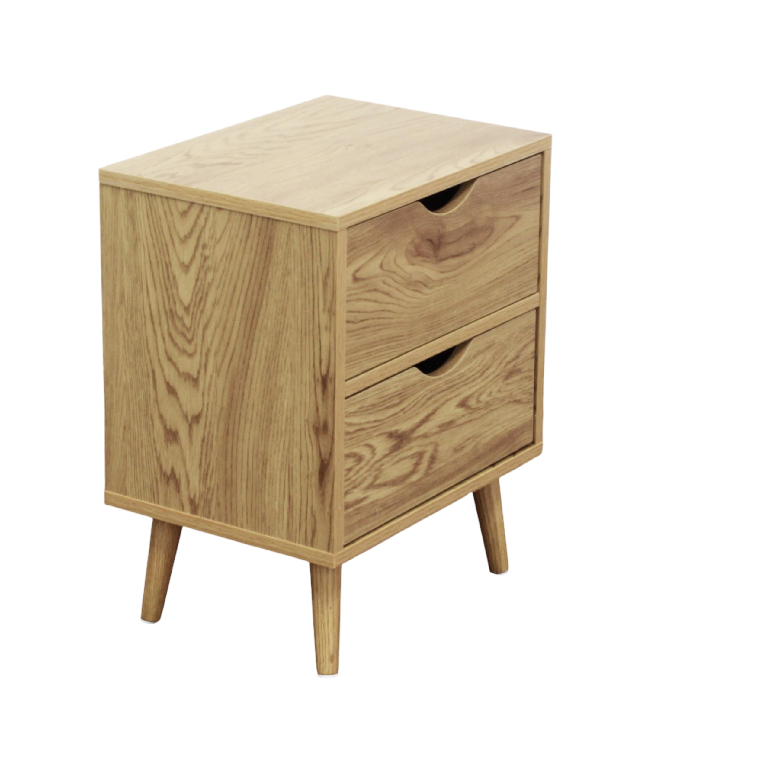 Comodino in legno naturale 2 cassetti stile scandinavo - ULANLEN Naturale