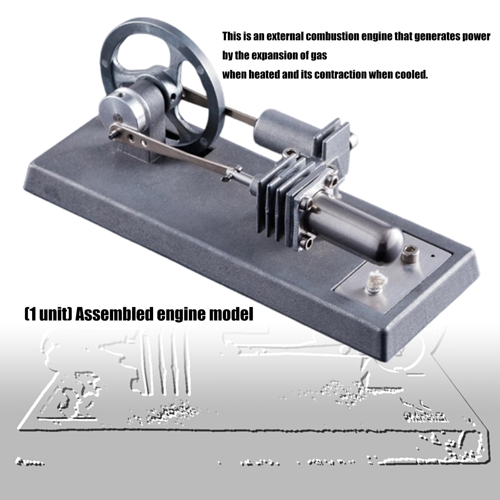 Stirling - Modelo de motor mecánico de conversión de energía, dispositivo de demostración de física, ayuda de enseñanza para laboratorio de ciencias