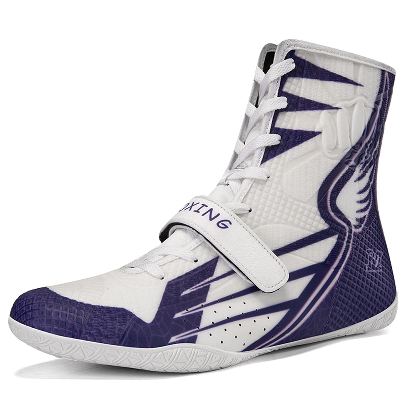 Worstelschoenen voor heren, hoge professionele bokslaarzen, antislip, robuust en ademend, powerliften, bodybuildinglaarzen, gewichtheffen - 43 EU - C