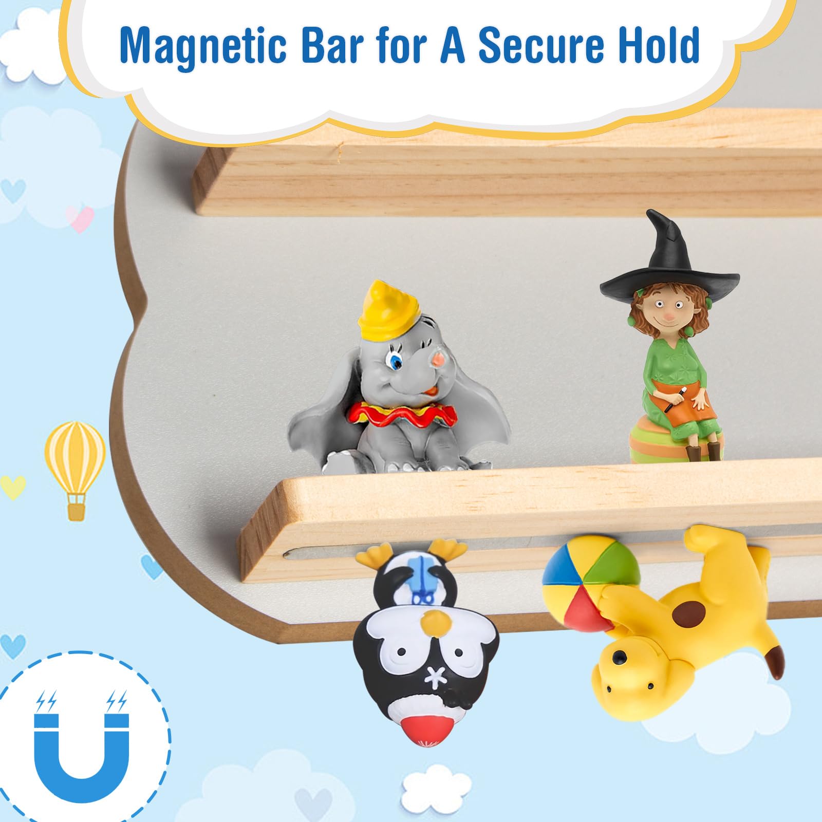 Scaffale magnetico a parete Chedin per Toniebox, scaffale per Toniebox con spazio per 10 figure Tonie, decorare la cameretta per i bambini per giocare e collezionare (H - Rosa