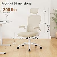 Vista 2 de Homall Silla ergonómica de oficina para computadora, silla de escritorio con reposacabezas 3D, soporte lumbar ajustable, silla de malla con respaldo