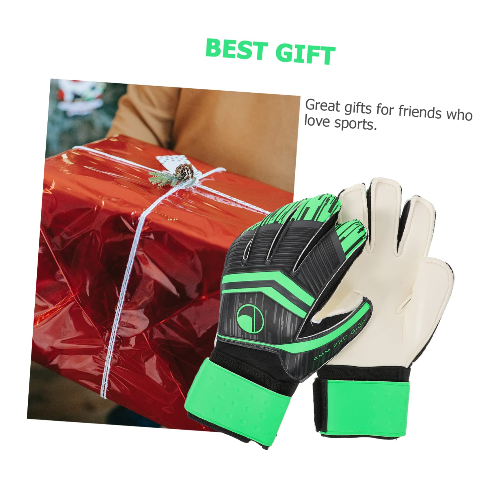 FOYTOKI Goalkeeper Gloves Football Glove for Green Soccer Accessory Strong Flexible