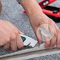 Vista 6 de Mudder Cuchillas de gancho de utilidad Cuchillas de afeitar de gancho de acero para techos y alfombras con caja de plástico(30)