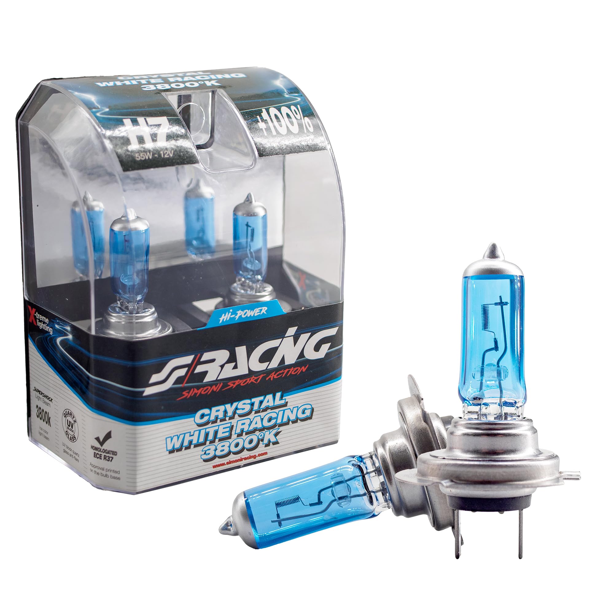 Simoni Racing CWR/​H7 Kit 2 Lampadine Crystal White Racing, attacco H7
