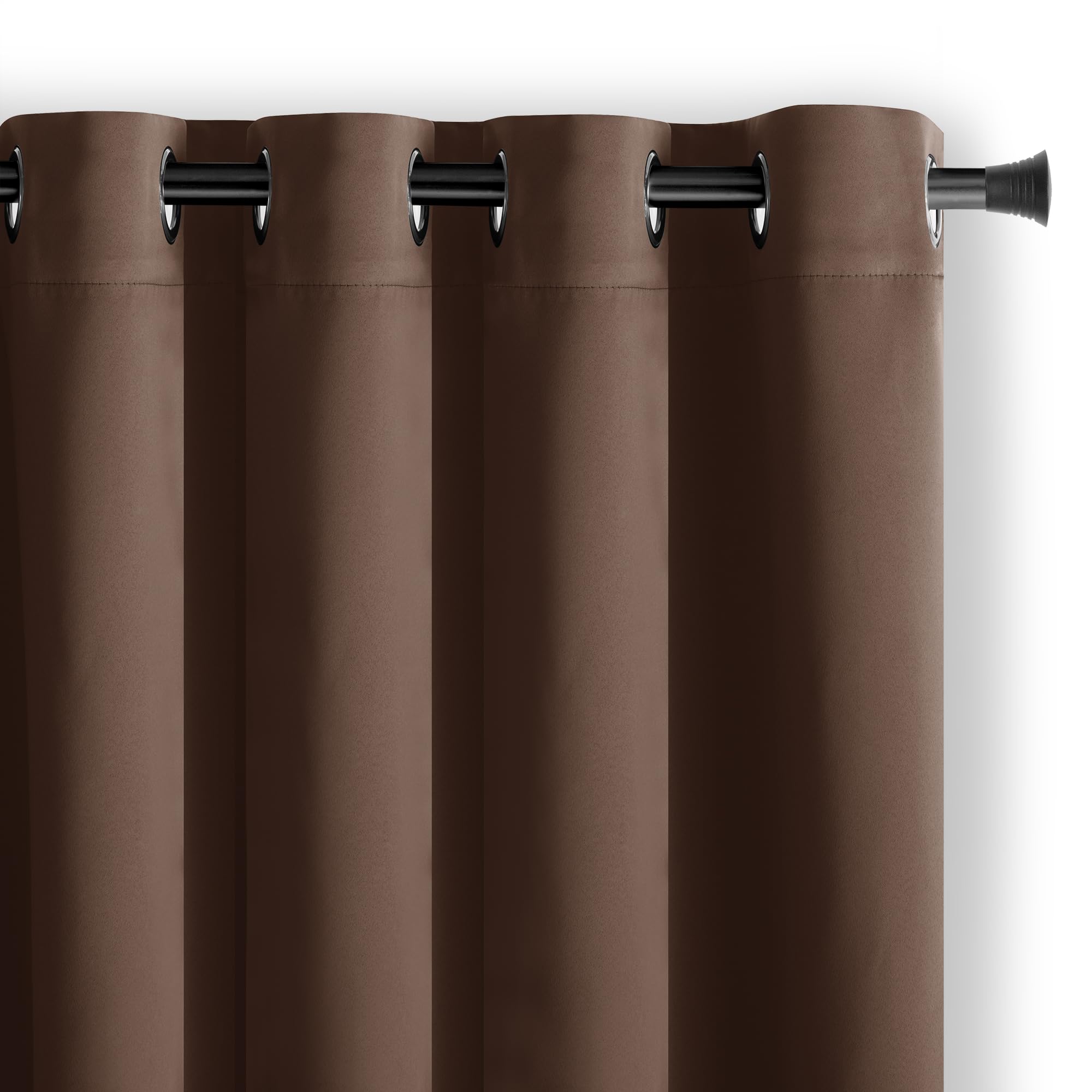 AmeliaHome Cortina Opaca de 140 x 245 cm, Color Chocolate, 1 Pieza, Cortina Opaca para decoración de Ventanas