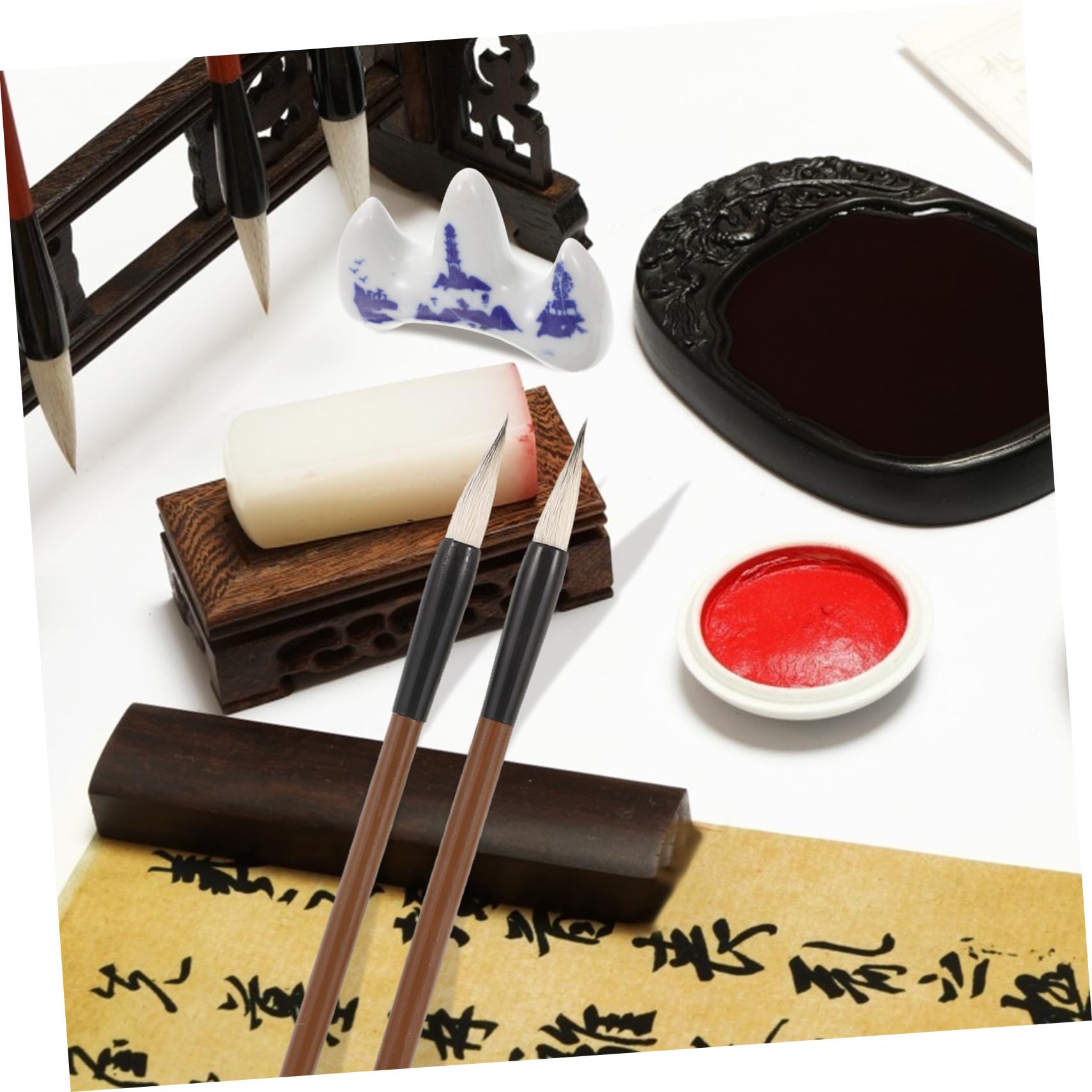 iplusmile Set da Calligrafia per Studenti in Legno e Plastico Pennello per Scrittura e Inchiostro