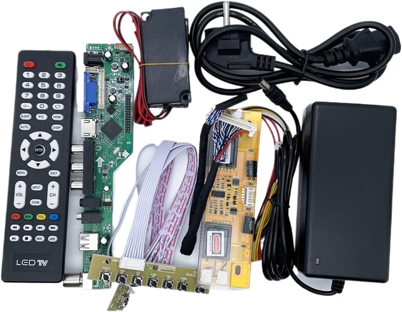 Universal Lcd Led Tv Controller Driver Board VGA HD-MI USB TV Motherboard Analog Full Kit 30pin 2ch 8bit Lvds 4 Lamp Ccfl(4ccfl kit 3)