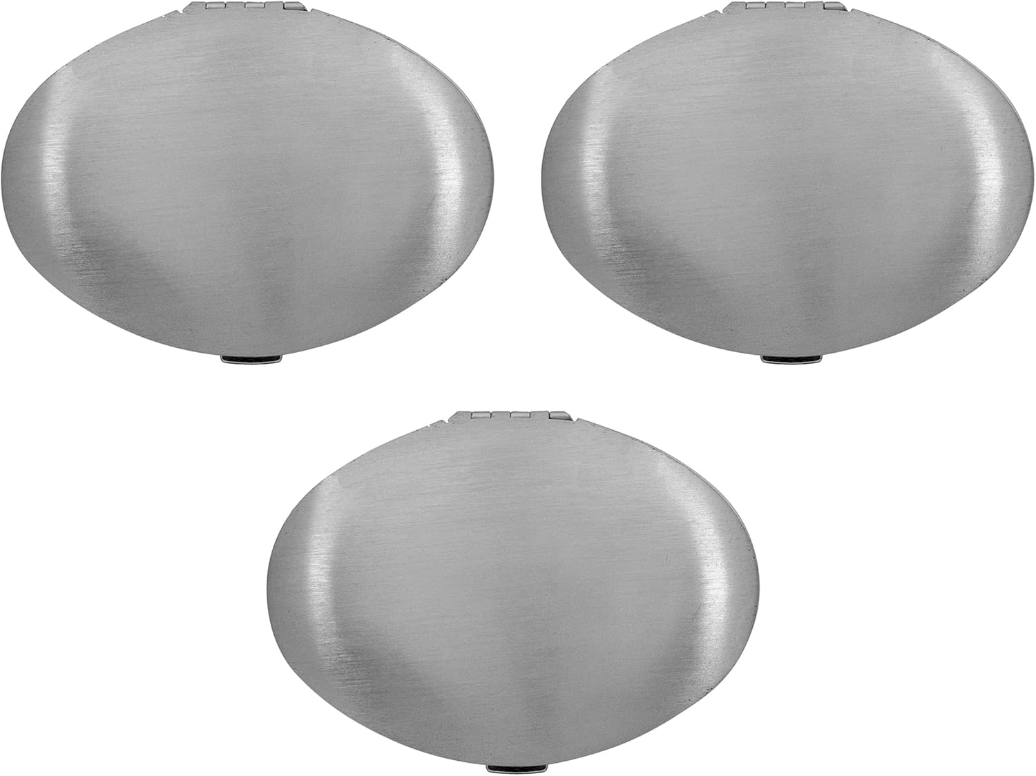 Stephanie Imports Set of 3 Double Sided Magnifying Compact Mirrors with Brushed Metal Finish (Gold, Round)