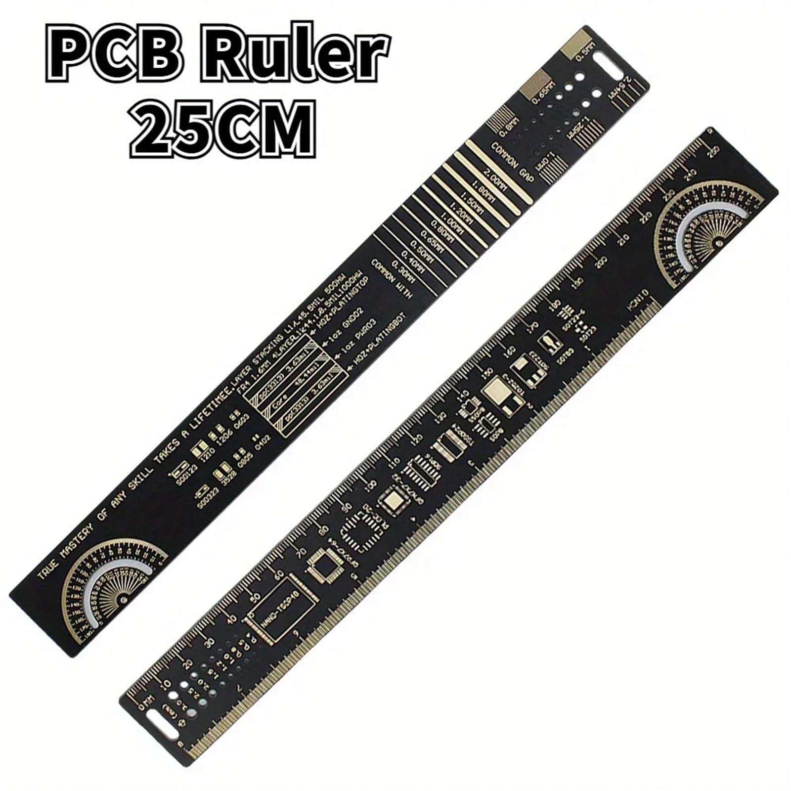 3 Tipi di Righello di Riferimento PCB 15 cm 20 cm 25 cm Strumento di misurazione Multifunzionale Chip condensatore IC SMD diodo Transistor(1 Set)