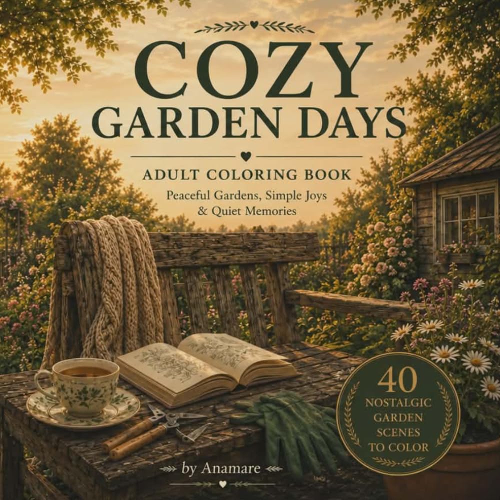 Cozy Garden Days: A Coloring Book of Quiet Moments, Simple Pleasures, and Garden Memories