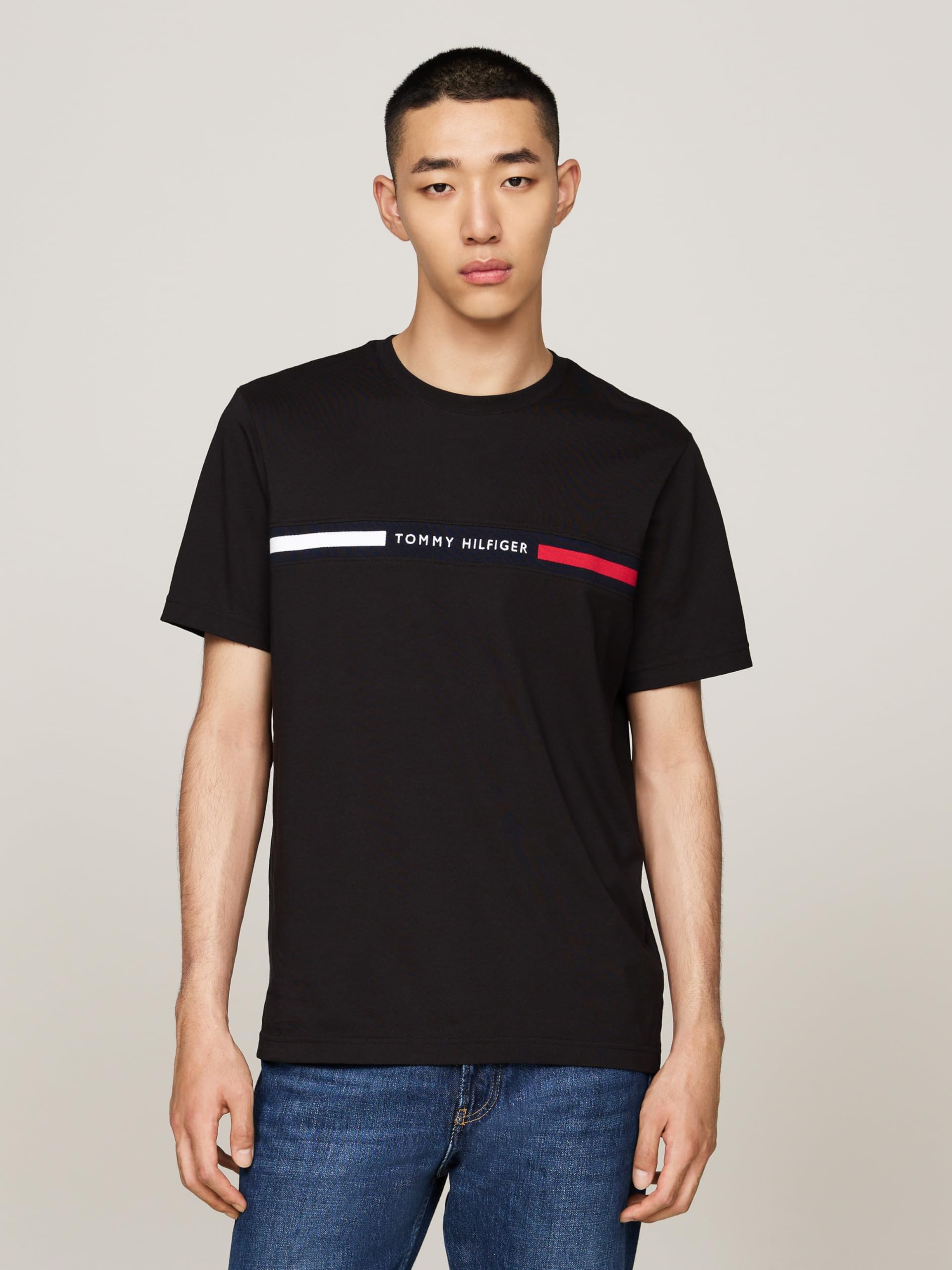 Tommy Hilfiger Camiseta de Manga Corta Hombre con Cuello Redondo