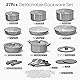 CAROTE 27pcs Ceramic Cookware Set Nonstick, Pots and Pans Set Non Stick, Non Toxic Cookware Detachable Handles, Dishwasher/Oven Safe, RV/Camping Cookware, Pan and Pot with Kitchen Utensils, Dark Gray