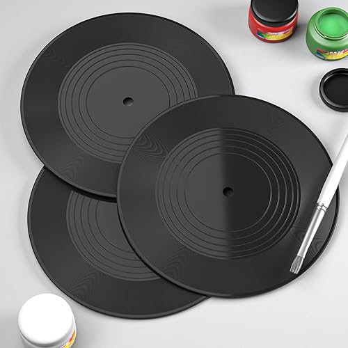 Miniatura 5 de Facmogu 12 discos de vinilo en blanco, discos de vinilo falsos de 7 pulgadas, decoración para estética de pared, disco hip hop, rock, 70, 80, 90,