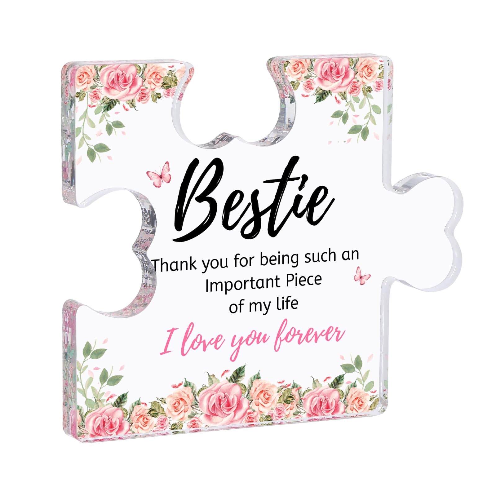 Bestie Gifts for Women, Puzzle, Shaped Acrylic Keepsake with Box, Personalised Gifts for Women, Best Friend Presents for Her, Cute Presents for Birthday, Thanksgiving