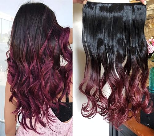 Miniatura 1 de DevaLook - Extensiones de cabello de 20 a 25 pulgadas de grosor, una pieza, ondulada, con clip en extensiones de cabello