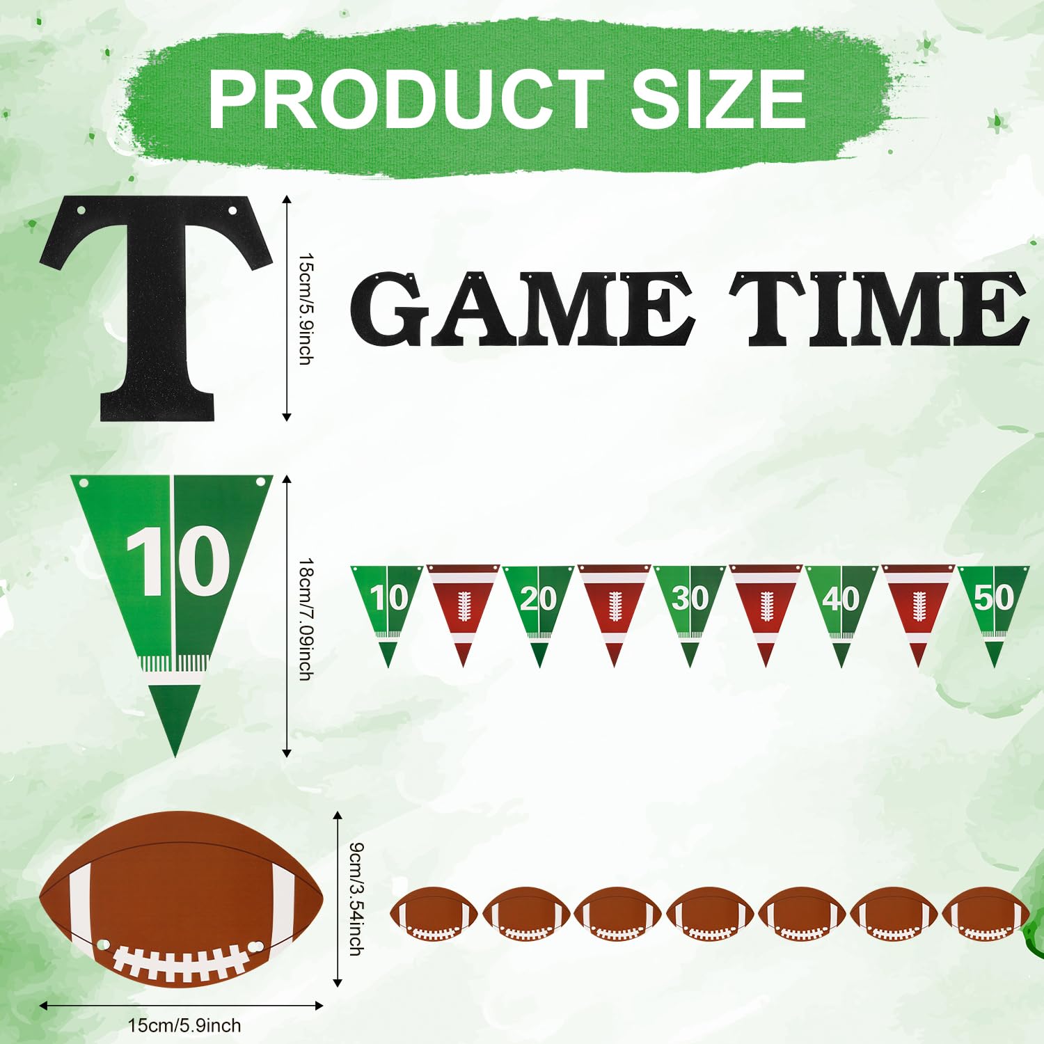 American Football Theme Triangle CM31 Flags Banner - Football Party Supplies,Football Paper...