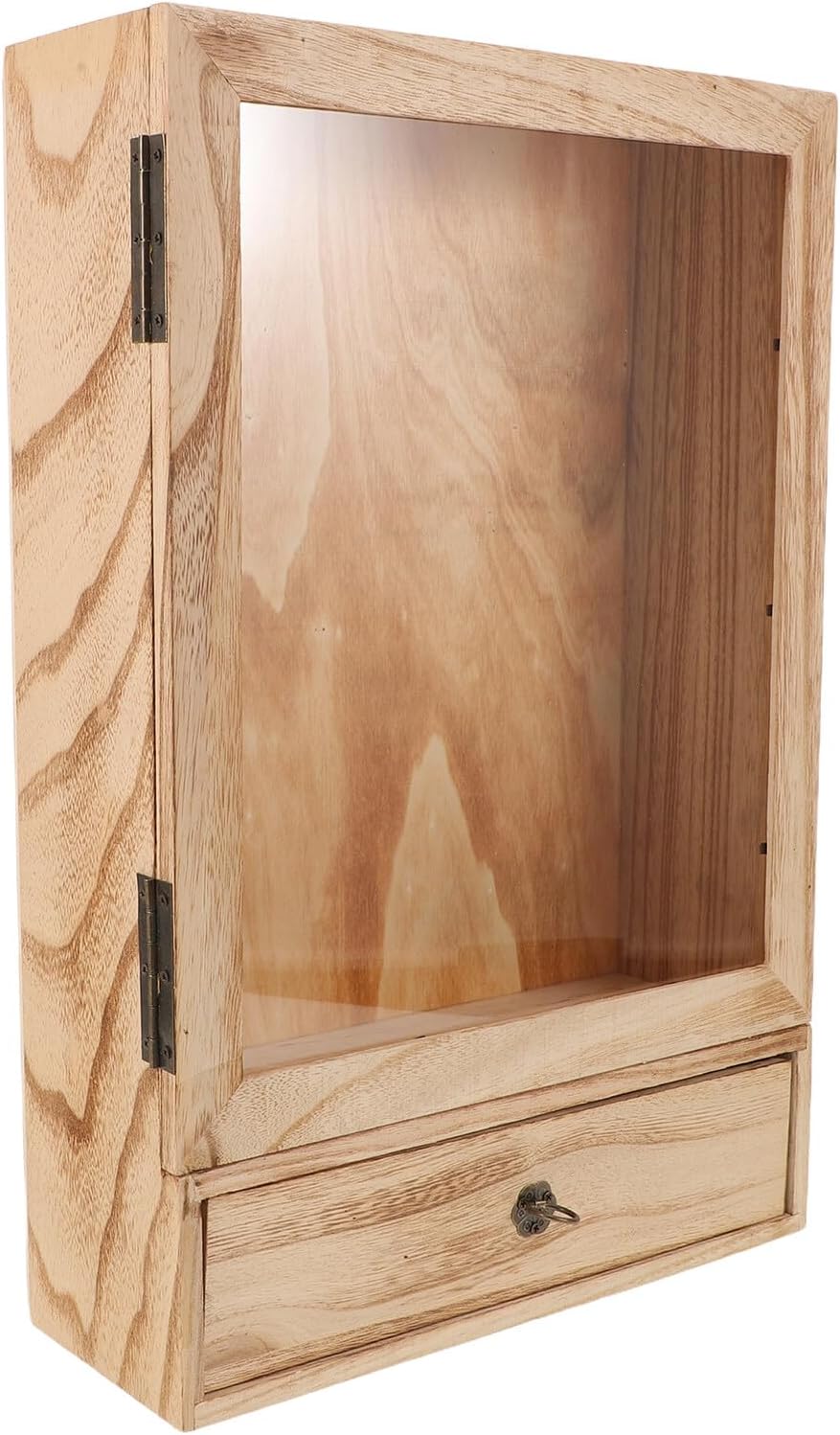 Amosfun Wooden Shadow Box Frame with Butterfly and Insect Specimen Display, Wall-Mounted Dried Flower Picture Frame, Antique Style Memorabilia Case for Home Décor and Collectibles