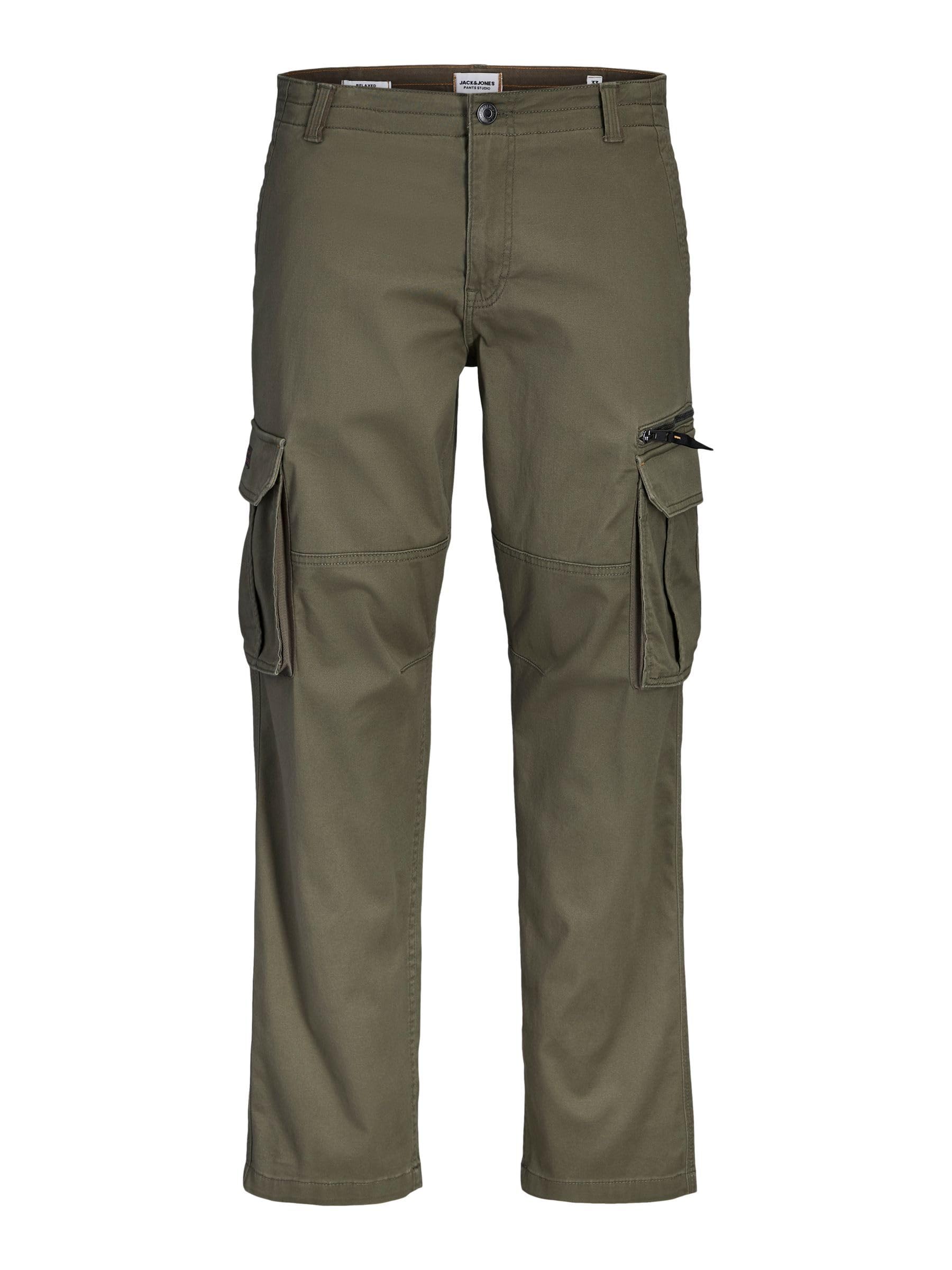 Jack & Jones JACK & JONES Male Kane Noah Cuffed Cargo Trousers, olive night, XS