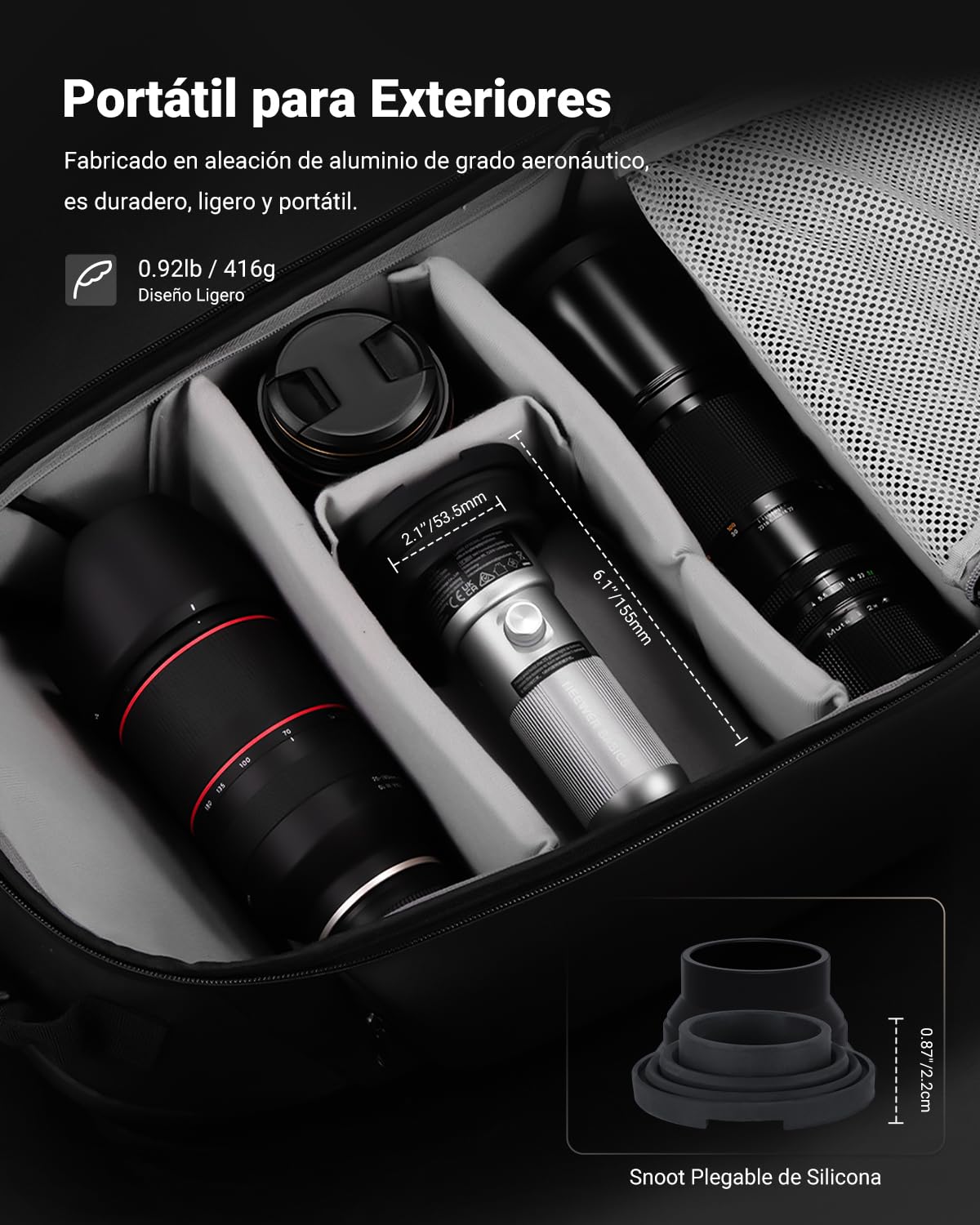 NEEWER Basics RGB Linterna Fotografía Flashlight,4 Color/20 Filtro Gobo/CRI95+/7500 mAh,10W 6300K Foco LED Portátil Vídeo Ambiental Aluminio Efecto Atardecer para Iluminación Estudio Grabación, FL10