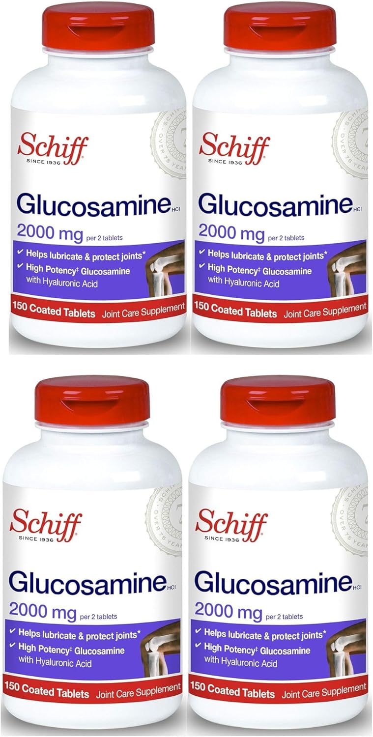 Schiff Glucosamine 2000mg with Hyaluronic Acid (Pack of 4)