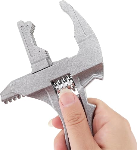 Stubby Adjustable Wrench, Large Opening Wrench Spanner, Aluminum Alloy Wide Jaw Spanner Repair Tool for Bathroom Washbasin Tube Plumbing Automotive