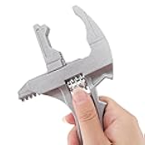 Stubby Adjustable Wrench, Large Opening Wrench Spanner, Aluminum Alloy Wide Jaw Spanner Repair Tool for Bathroom Washbasin Tube Plumbing Automotive