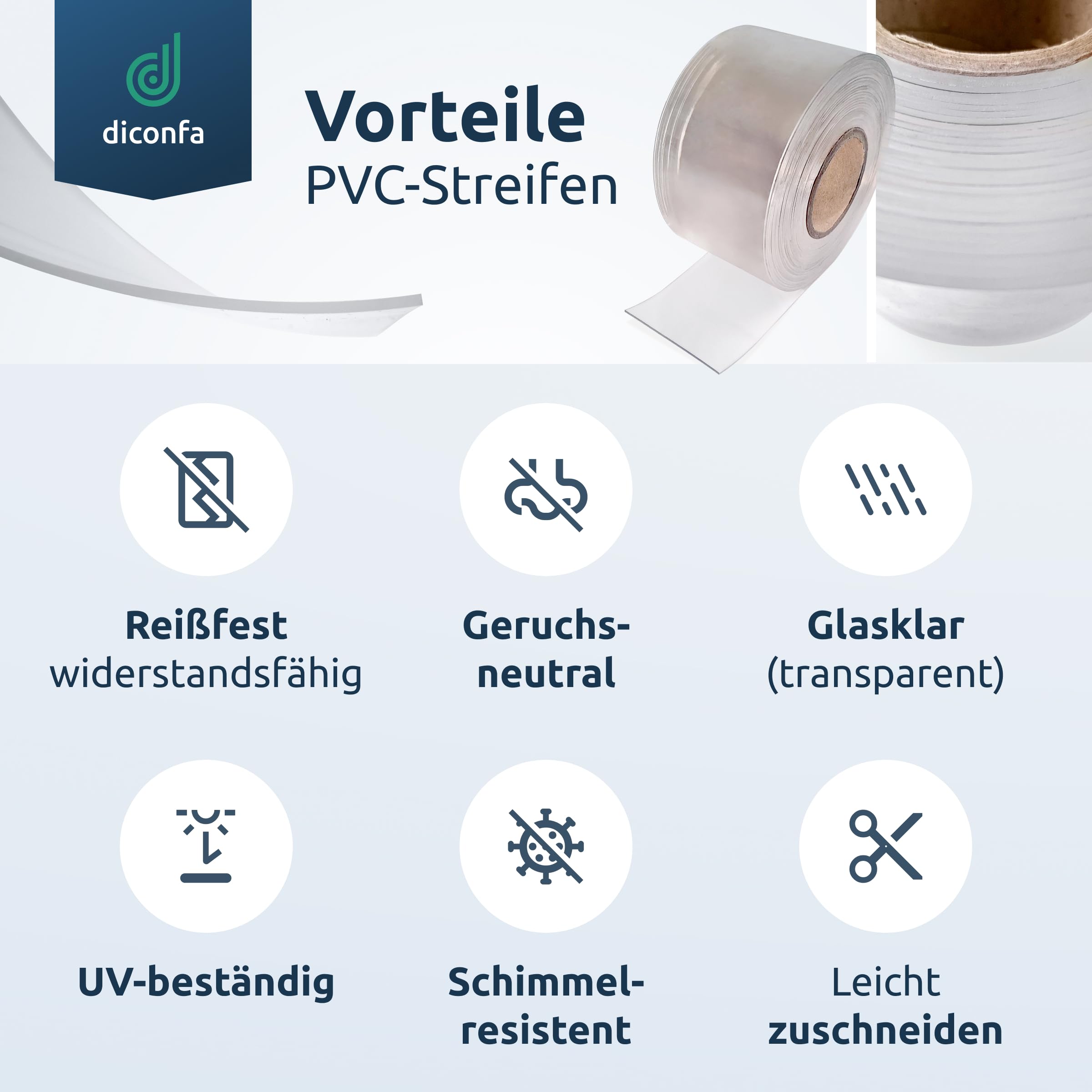 diconfa Plaque PVC Transparente sur Mesure 1mm d'épaisseur - 0,1 à 1,5 m de Largeur - 0,1 à 10 m de Longueur (500 x 3300 x 1 mm) Bâche en Plastique Claire Nappe Tapis de Protection sous-Couche