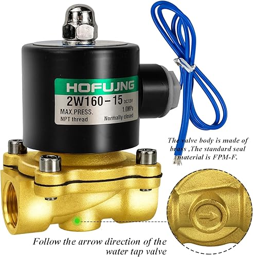 Miniatura 6 de Brass Electric Solenoid Valve 12" NPT 12V110V,Air Valve Water Valve Gas Valve Flow Valve, Normally Closed, Solid Brass,for Water Air Gas Fuel Oil