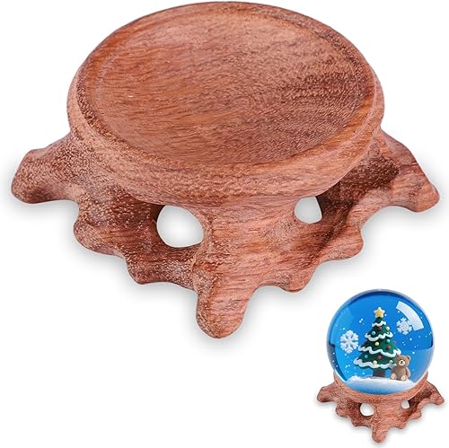 Soporte de madera para esfera de cristal, 1.6 pulgadas, mini soporte de exhibición de madera para bola de cristal, soporte de bola decorativo,