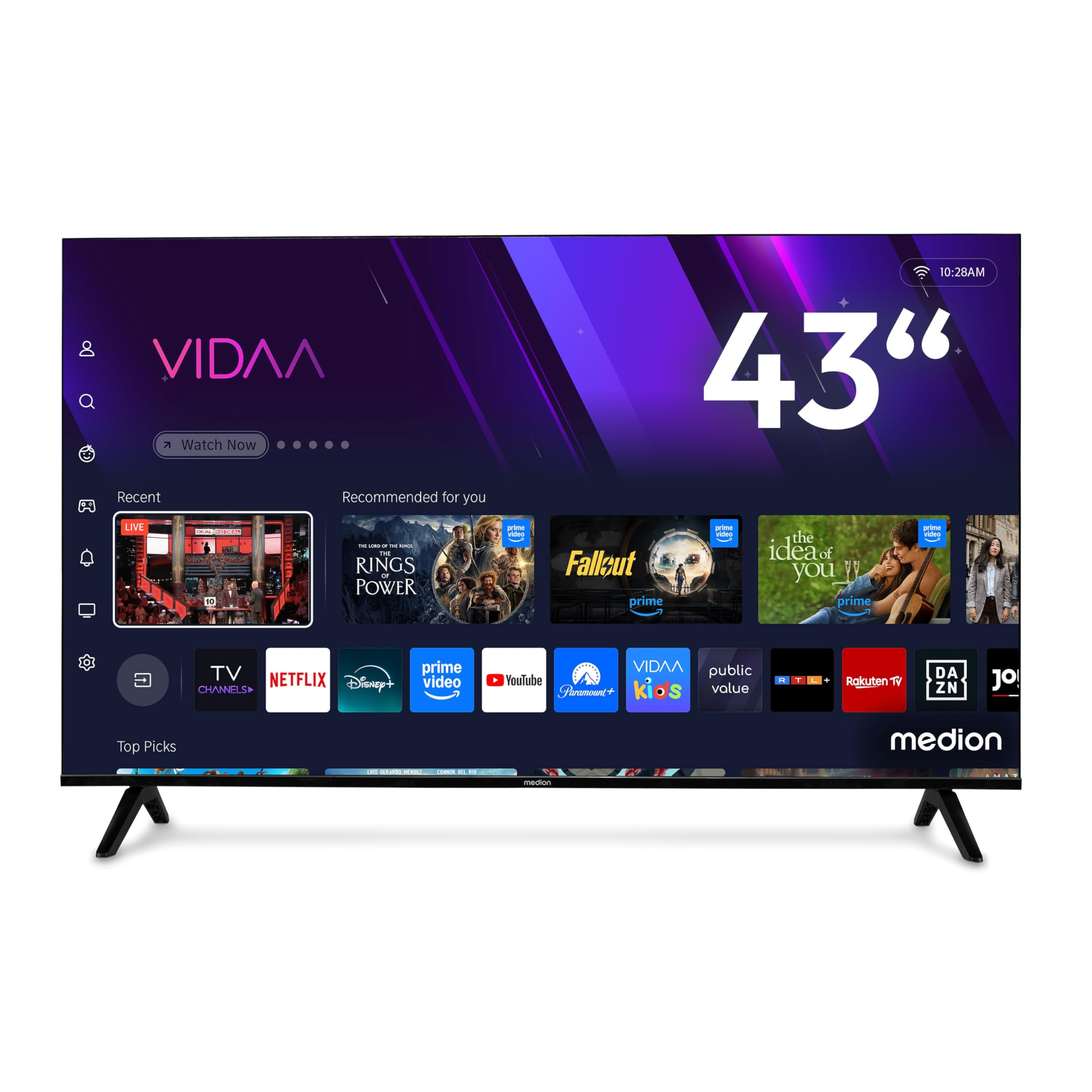 schermo televisivo ultra hd 43 pollici smart con connessioni diverse
