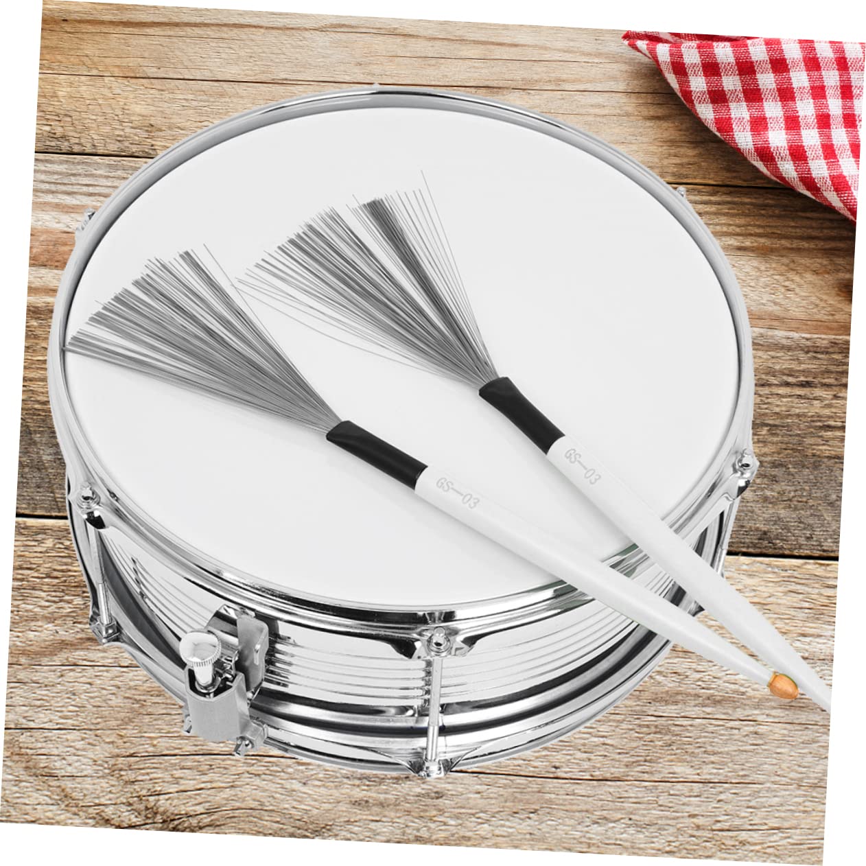 VICASKY 3paia Bacchette Per Batteria Con Manico Antiscivolo Spazzole Retrattili Per Strumenti Percussione Per Insegnanti Giovani Musicisti e Gruppi Musicali