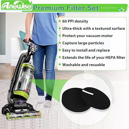 Miniatura 5 de Filtro y correa de repuesto para Bissell 2258 2492 2252 2254 2489 2486 2260 para aspiradora giratoria Cleanview Powerlifter Rewind para mascotas,