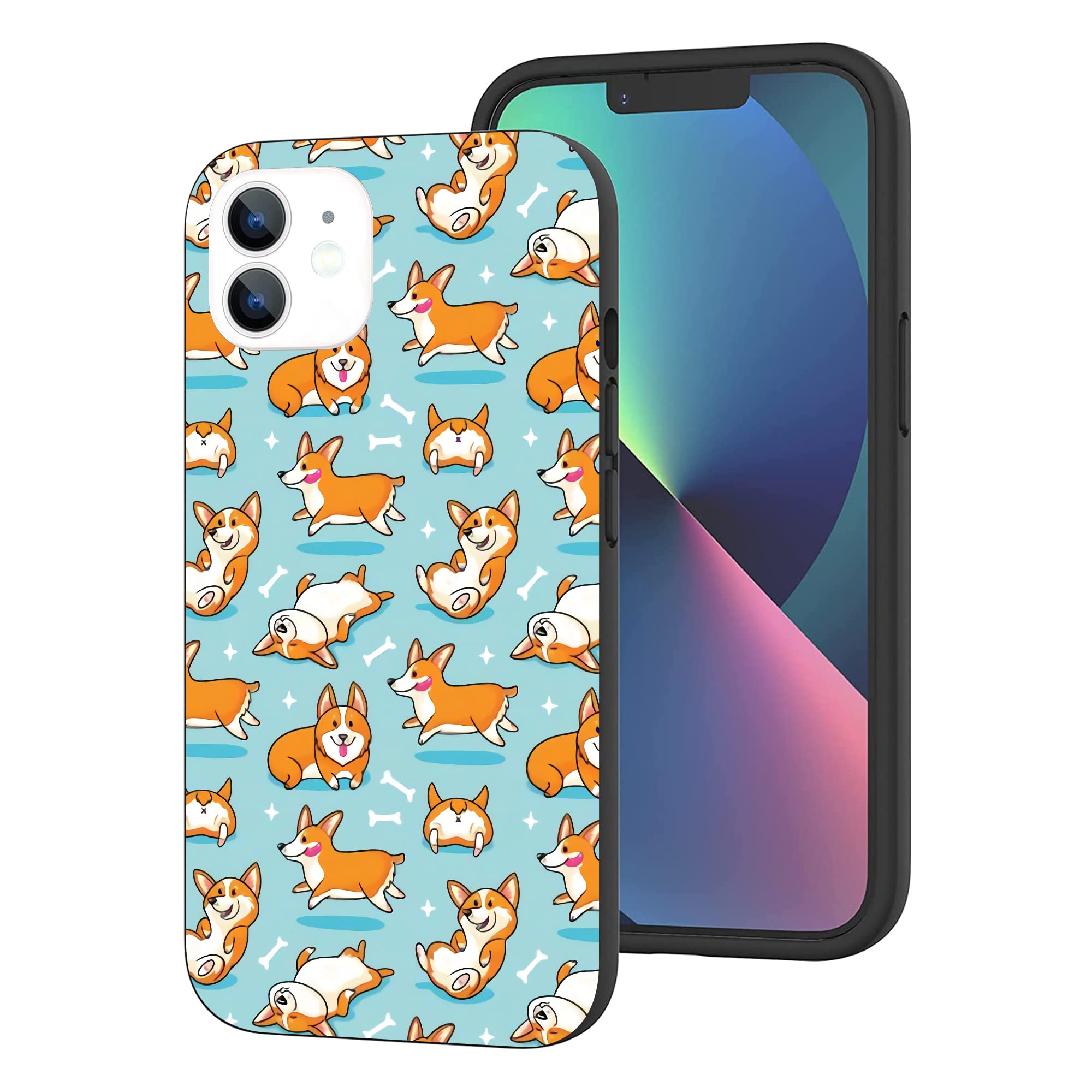HANHANSHILU Compatible with iPhone 11 Case, Funny Corgi Pet Dog Printed Slim Cover for Design Soft TPU Protective Cover with Design for Women, Girls